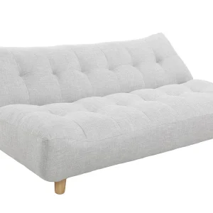 Canapé Convertible Scandinave 3 Places En Tissu Gris Clair Et Bois Clair YUMI grande qualité 15