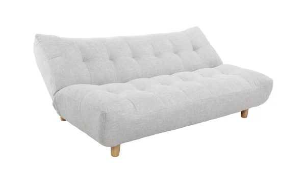 Canapé Convertible Scandinave 3 Places En Tissu Gris Clair Et Bois Clair YUMI grande qualité 4