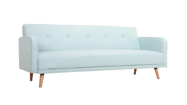 site en ligne Canapé Convertible Scandinave 3 Places En Tissu Menthe à L’eau Et Bois Clair ULLA 3