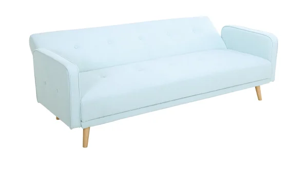 site en ligne Canapé Convertible Scandinave 3 Places En Tissu Menthe à L’eau Et Bois Clair ULLA 4