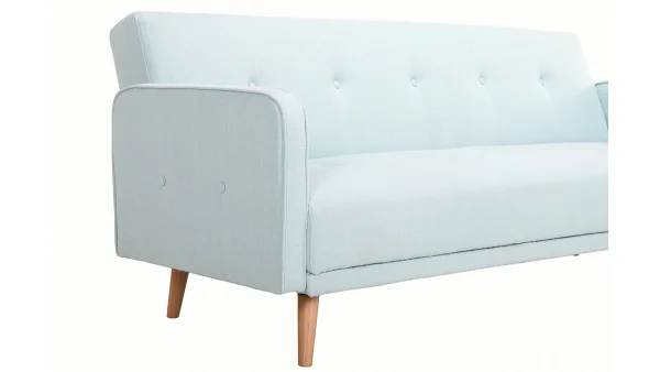 site en ligne Canapé Convertible Scandinave 3 Places En Tissu Menthe à L’eau Et Bois Clair ULLA 6