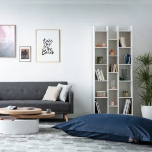 Canapé Convertible Scandinave 3 Places En Tissu Prune Et Bois Clair ULLA meilleure qualité 23