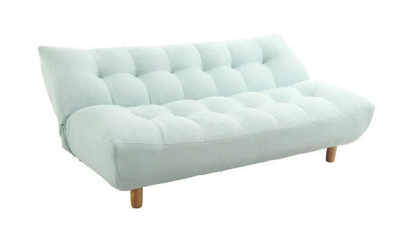 Canapé Convertible Scandinave En Tissu Menthe à L’eau Et Bois Clair YUMI 4