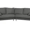 Canapé D’angle Design 5 Places En Tissu Gris Anthracite Et Métal Noir PUCHKINE 31