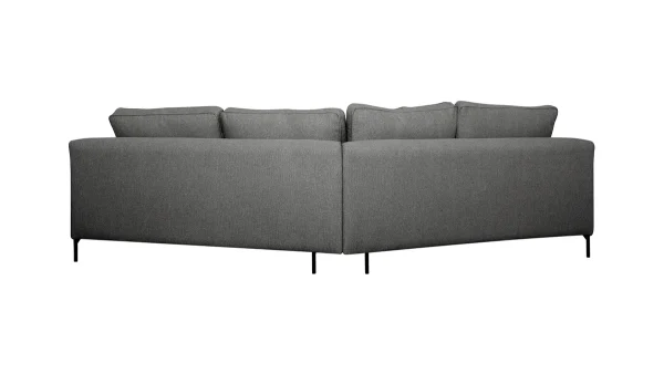 Canapé D’angle Design 5 Places En Tissu Gris Anthracite Et Métal Noir PUCHKINE Prestation Et Rapide 5