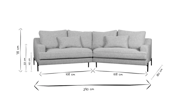 Canapé D’angle Design 5 Places En Tissu Gris Anthracite Et Métal Noir PUCHKINE Prestation Et Rapide 9
