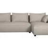 achetez pas cher Canapé D’angle Droit Modulable Avec Chauffeuse Double En Tissu Beige PLURIEL 28
