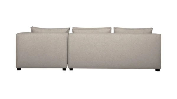 achetez pas cher Canapé D’angle Droit Modulable Avec Chauffeuse Double En Tissu Beige PLURIEL 5