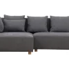 Canapé D’angle Gauche 3 Places En Tissu Effet Velours Gris Et Bois Clair HARLEM Retour Gratuit 17