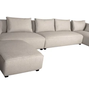 à prix réduits Canapé D’angle Modulable Grand Format 4 éléments Beige PLURIEL 10