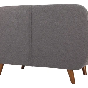 Canapé Déhoussable 2 Places En Tissu Gris Anthracite Et Bois Foncé YNOK 13