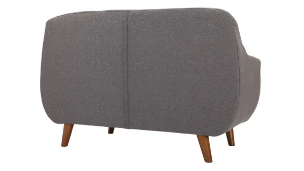 Canapé Déhoussable 2 Places En Tissu Gris Anthracite Et Bois Foncé YNOK 4