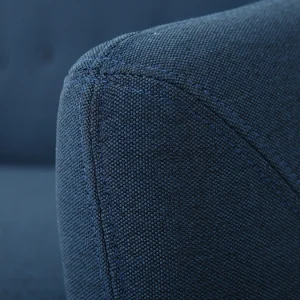 Canapé Déhoussable 3 Places En Tissu Bleu Foncé Et Bois Foncé YNOK 18