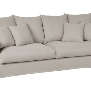 Canapé Déhoussable 3 Places En Tissu Coloris Lin FEVER 11