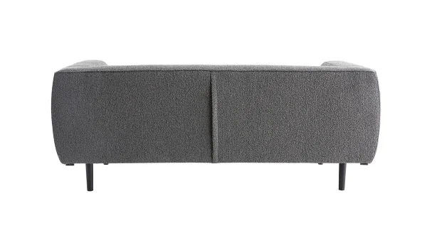 a Prix Discount Canapé Design 2-3 Places En Tissu Effet Laine Bouclée Gris Anthracite Et Bois Noir MORRIS 5