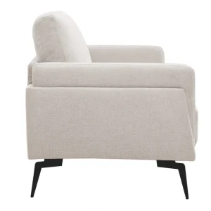 Canapé Design 2 Places En Tissu Effet Velours Texturé Beige Et Métal Noir MOSCO styles dernier cri 13