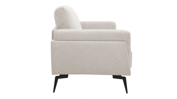 Canapé Design 2 Places En Tissu Effet Velours Texturé Beige Et Métal Noir MOSCO styles dernier cri 4