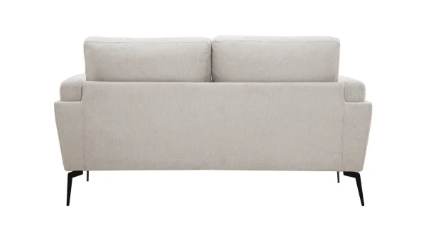Canapé Design 2 Places En Tissu Effet Velours Texturé Beige Et Métal Noir MOSCO styles dernier cri 5