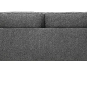 acheter en ligne Canapé Design 2 Places En Tissu Effet Velours Texturé Gris Foncé Et Métal Noir MOSCO 15