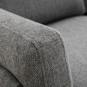 acheter en ligne Canapé Design 2 Places En Tissu Effet Velours Texturé Gris Foncé Et Métal Noir MOSCO 17