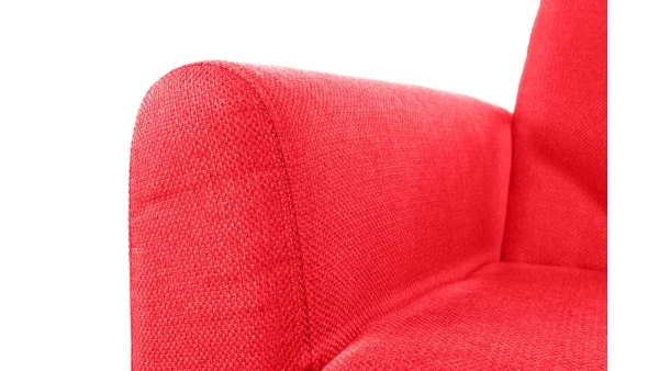 Canapé Design 2 Places En Tissu Rouge Et Acier Chromé PURE 5