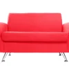 Canapé Design 2 Places En Tissu Rouge Et Acier Chromé PURE Nouvelle Collection 22