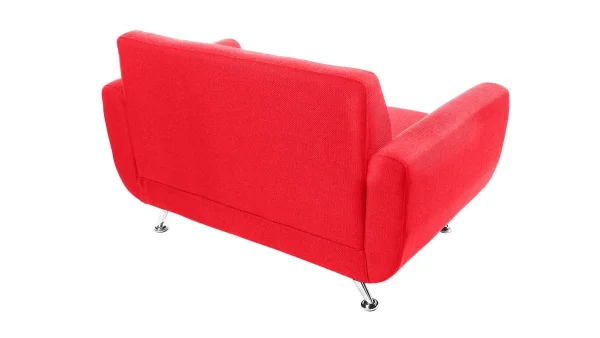 Canapé Design 2 Places En Tissu Rouge Et Acier Chromé PURE 4