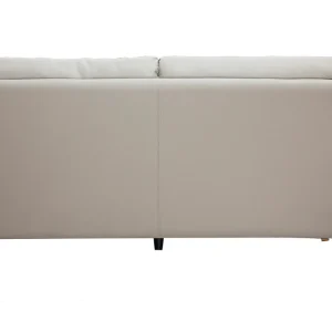 Canapé Design 3 Places Cuir Gris Et Bois Clair ARNOLD vente pas cher 15