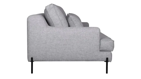 Canapé Design 4 Places En Tissu Gris Chiné Et Métal Noir PUCHKINE dernière tendance 4