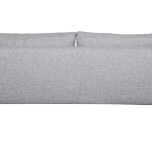 Canapé Design 4 Places En Tissu Gris Chiné Et Métal Noir PUCHKINE dernière tendance 16