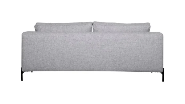 Canapé Design 4 Places En Tissu Gris Chiné Et Métal Noir PUCHKINE dernière tendance 5