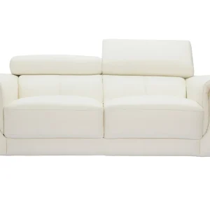 Canapé Design Avec Têtières Ajustables 2 Places Cuir Blanc Cassé Et Acier Chromé NEVADA magasin en ligne 12