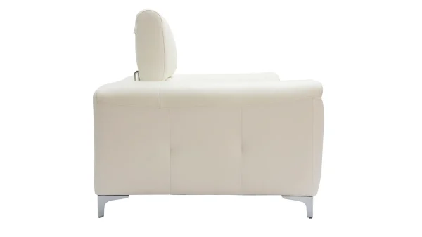 Canapé Design Avec Têtières Ajustables 2 Places Cuir Blanc Cassé Et Acier Chromé NEVADA magasin en ligne 5