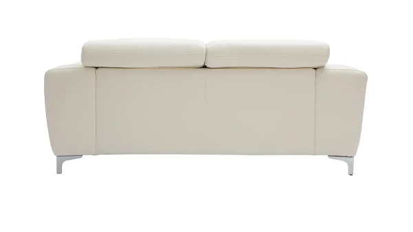 Canapé Design Avec Têtières Ajustables 2 Places Cuir Blanc Cassé Et Acier Chromé NEVADA magasin en ligne 6