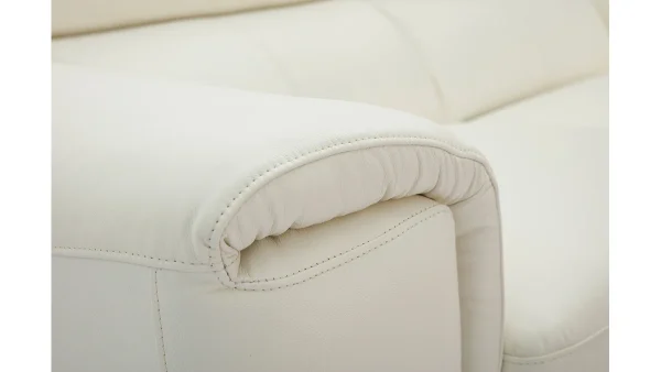 Canapé Design Avec Têtières Ajustables 2 Places Cuir Blanc Cassé Et Acier Chromé NEVADA magasin en ligne 7