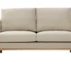 Canapé Scandinave 2 Places En Tissu Beige Et Bois Clair HOBART vente chaude 31