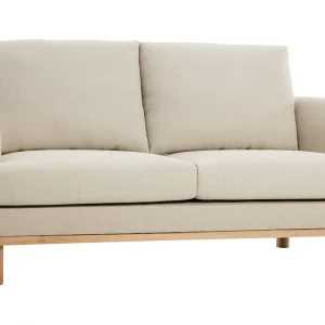 Canapé Scandinave 2 Places En Tissu Beige Et Bois Clair HOBART 11