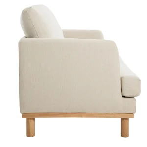 Canapé Scandinave 2 Places En Tissu Beige Et Bois Clair HOBART 13