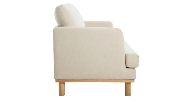 Canapé Scandinave 2 Places En Tissu Beige Et Bois Clair HOBART 4