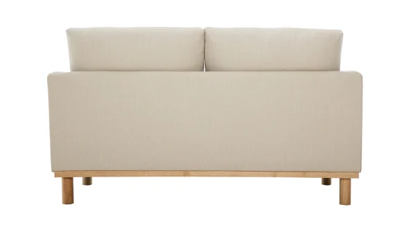 Canapé Scandinave 2 Places En Tissu Beige Et Bois Clair HOBART 5