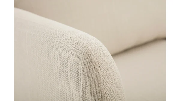 Canapé Scandinave 2 Places En Tissu Beige Et Bois Clair HOBART 6