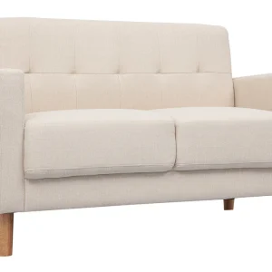 Canapé Scandinave 2 Places En Tissu Beige Et Bois Clair MOON outlet 11