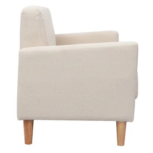 Canapé Scandinave 2 Places En Tissu Beige Et Bois Clair MOON outlet 13