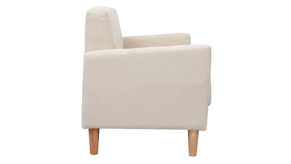 Canapé Scandinave 2 Places En Tissu Beige Et Bois Clair MOON outlet 4