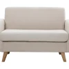 Canapé Scandinave 2 Places En Tissu Beige Et Bois Clair PURE magasin en ligne france 23