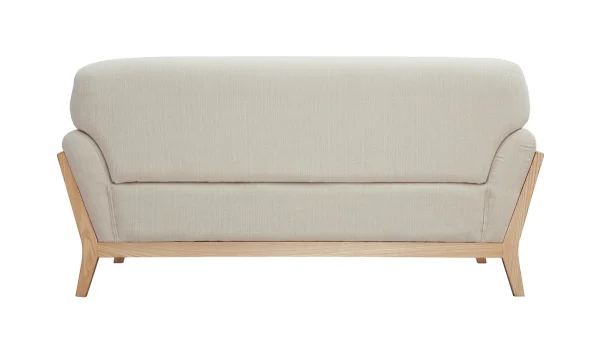Canapé Scandinave 2 Places En Tissu Beige Et Bois Clair YOKO 5