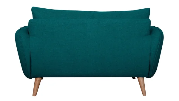 grande surprise Canapé Scandinave 2 Places En Tissu Bleu Paon Et Bois Clair CREEP 5
