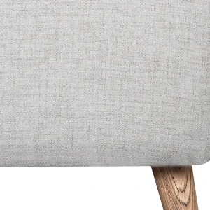 Canapé Scandinave 2 Places En Tissu Gris Clair Chiné Et Bois Clair CREEP Vente 16