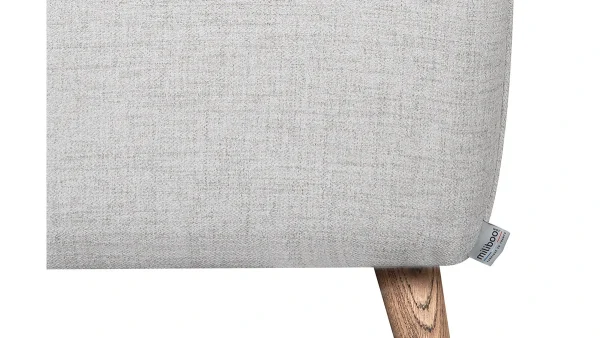 Canapé Scandinave 2 Places En Tissu Gris Clair Chiné Et Bois Clair CREEP Vente 6