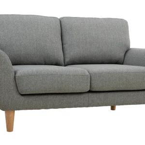 Canapé Scandinave 2 Places En Tissu Gris Et Bois Clair ALICE 11